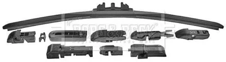Щiтка склоочисника 430 мм безкаркасна, з мультиадаптером BORG&BECK BORG & BECK BW17F