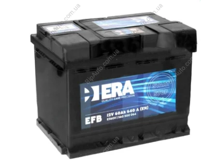 Аккумулятор EFB, 60Ah, EN 640, 242x175x190 (ДхШхВ), правий "+", 6СТ-60 АзЕ, START-STOP ERA E56011