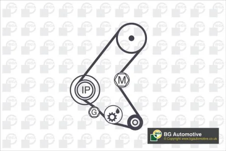 Комплект ГРМ Opel Astra G/Corsa C/Combo 1.7 00- BGA TB9507K