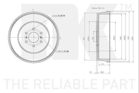 Гальмівний барабан NK 252227 (фото 1)