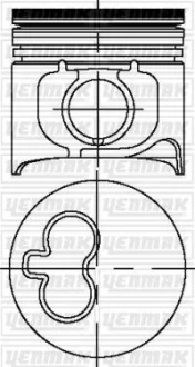 Поршень с кольцами і пальцем (розмір отв. 93 / STD) FIAT Ducato 2.5D 96- (8140.67 F.3700, Sofim) Yenmak 31-03684-000