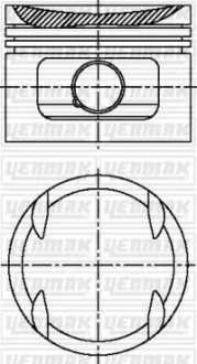 Поршень с кольцами і пальцем (размер отв. 84 / STD) BMW 325 24V - 92 (M 50 B 25 M) Yenmak 31-04601-000 (фото 1)