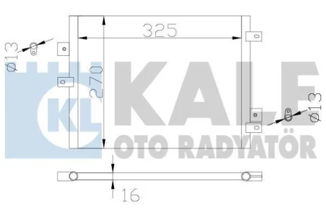 KALE PORSCHE Радіатор кондиціонера (конденсатор) 911 3.6, 3.8 05-, CAYMAN 2.7-... 06- Kale Oto radyator 342440