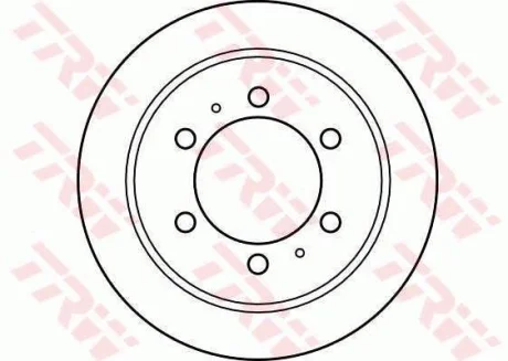 Диск гальмівний задн лів/прав DAEWOO KORANDO, MUSSO, REXTON SSANGYONG KORANDO, MUSSO, MUSSO SPORTS, REXTON / REXTON II 2.0-3.2 10.95- TRW DF4133