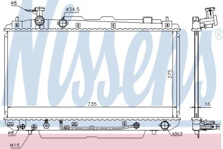 Радіатор TY RAV 4(00-)1.8 i 16V[OE 16400-22120] NISSENS 646852 (фото 1)