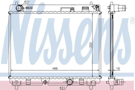 Радіатор TY YARIS(05-)1.4 D4D(+)[OE 16400-0N050] NISSENS 64676A (фото 1)