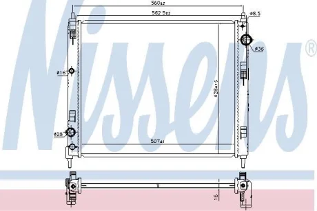 Фото 1 - радіатор NISSAN JUKE (F15) (10-) 1.5 dCi NISSENS 606119 Радіатор NISSAN JUKE (F15) (10-) 1.5 dCi NISSENS 606119 (фото 1)