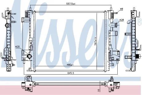 Радіатор RENAULT TWINGO III (14-) 1.0 SCe NISSENS 637662