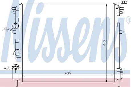 Радіатор NS KUBISTAR(03-)1.2 i(+)[OE 77 00 430 784] NISSENS 638081