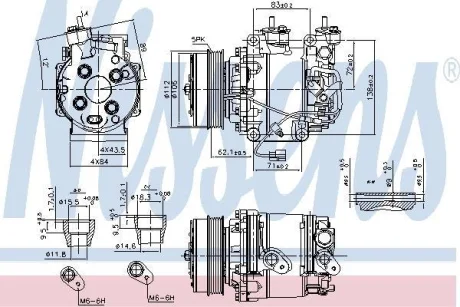 Компресор HD FIT(09-)1.2 i 16V(+)[OE 38810-RB7-Z02] NISSENS 890035