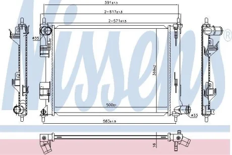 Фото 1 - радиатор HYUNDAI GRAND i10 (BA) (13-) 1.0 GAS NISSENS 666213 Радиатор HYUNDAI GRAND i10 (BA) (13-) 1.0 GAS NISSENS 666213 (фото 1)