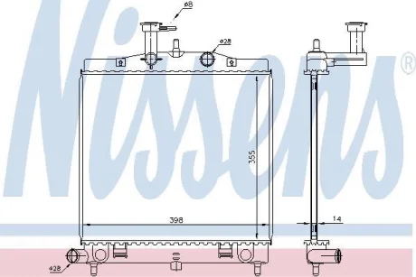 Радіатор KIA PICANTO(04-)1.0(+)[OE 2531007500] NISSENS 66760