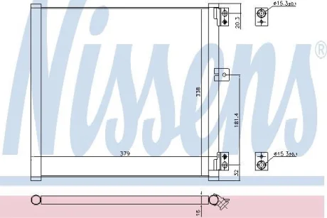PORSCHE Радіатор кондиціонера (конденсатор) 911 13-, 918 Spyder 4.6 Plug-in Hybrid 13- NISSENS 940704