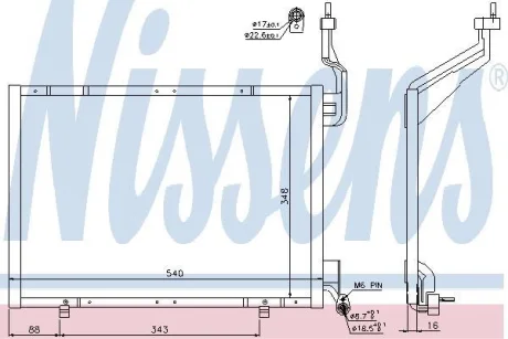 FORD Радіатор кондиціонера (конденсатор) B-Max, Fiesta VI 1.6TDCi 09- NISSENS 940287