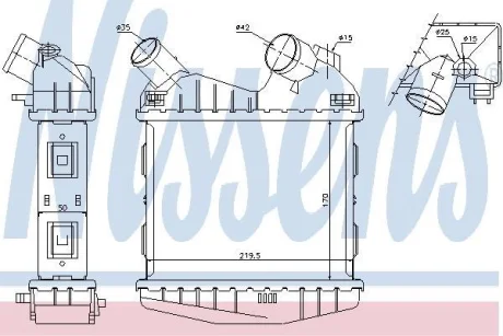 Интеркулер MCC SMART CITY-COUPE(98-)0.8 CDI[OE 0002490V005] NISSENS 96499