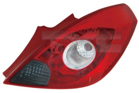 Ліхтар задній (P21/5W/P21W, колір повороту білий, колір скла червон) OPEL CORSA D Хетчбек 3D 01.11-12.14 TYC 1111429012