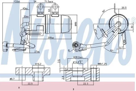 Осушувач VOLVO C 30(06-)1.6 i 16V(+)[OE 30738666] NISSENS 95384