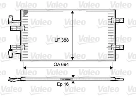 Конденсатор кондиціонера NISSAN PRIMASTAR OPEL VIVARO A RENAULT TRAFIC II 2.0D/2.5D 01.06- Valeo 814171