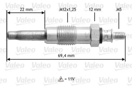 DB свічка розжарювання OM 601-603 93- Valeo 345116