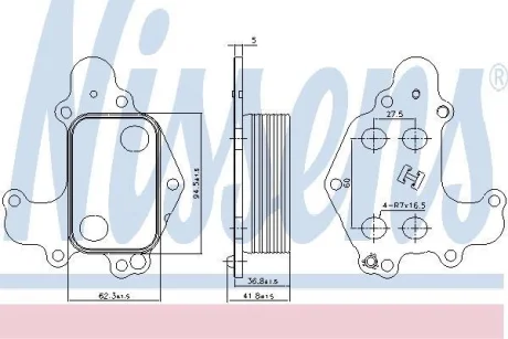 Масляный Радіатор PEUGEOT 5008 II (16-) 1.2 THP 130 NISSENS 90968