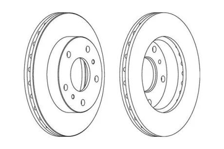 NISSAN Диск гальмівний передн. SERENA 1.6, 2.0, 2.3 91-, VANETTE CARGO 1.6, 2.0, 2.3 94- Jurid 563077JC