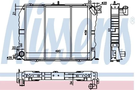 Радіатор охолодження двигуна NISSENS 64737