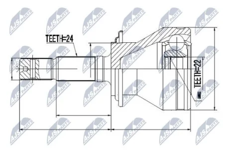 Шарнирный комплект, приводной вал Nty NPZDA013