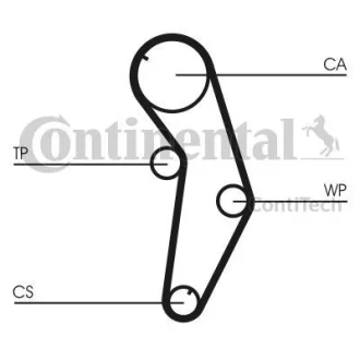 Комплект пасу ГРМ Mitsubishi Colt/Lancer 1.6 16V 9 CONTINENTAL Contitech CT841K1 (фото 1)