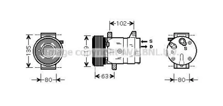 AVA RENAULT Компресор кондиціонера Master II, Trafic II, Opel Movano, Vivaro, Nissan 2.2/2.5dCi 01- AVA AVA COOLING RTAK440