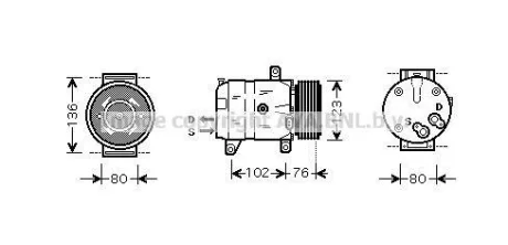 AVA RENAULT Компресор кондиціонера Master II, Espace III, Megane I, Scenic, Trafic II, Nissan, Opel Movano, Vivaro AVA AVA COOLING RTAK069