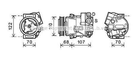 AVA OPEL Компресор кондиціонера ASTRA J, MERIVA B AVA AVA COOLING OLAK594
