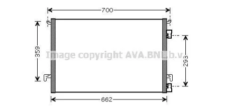 AVA OPEL Радіатор кондиціонера (конденсатор) Signum, Vectra C 1.9CDTi/2.2DTI 02-, Fiat Croma AVA AVA COOLING OLA5397