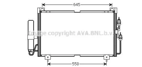 AVA MITSUBISHI Радіатор кондиціонера (конденсатор) з осушувачем OUTLANDER I 2.0, 2.4 03- AVA AVA COOLING MT5213D