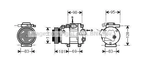 AVA HYUNDAI Компресор кондиціонера GRANDEUR 2.2 06-, SANTA FE II 2.2 06-, i30 2.0 07-, KIA AVA AVA COOLING HYAK237 (фото 1)