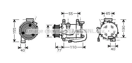 AVA HONDA Компресор кондиціонера CIVIC VIII 1.6, 1.8 05-, FR-V 1.8 07- AVA AVA COOLING HDAK208 (фото 1)