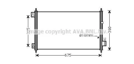 AVA HONDA Радіатор кондиціонера (конденсатор) без осушувача ACCORD VII 2.0, 2.4 03- AVA AVA COOLING HD5229 (фото 1)