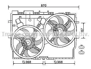 AVA FIAT Вентилятор радіатора (без кондиціонера) Ducato 2.2/3.0d 06- AVA AVA COOLING FT7583 (фото 1)