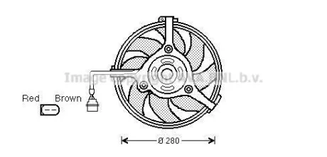 AVA VW Вентилятор радіатора (без дифузора) Audi A4/6/8, Passat, Skoda SuperB 1.8/2.8 AVA AVA COOLING AI7510