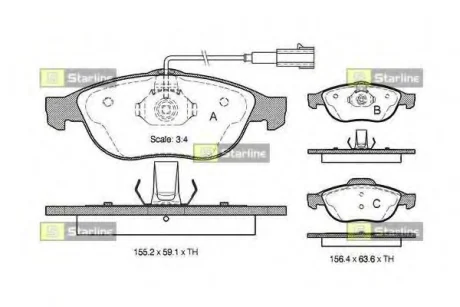 Гальмівні колодки дискові STARLINE BD S303