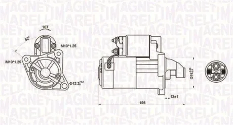 MAZDA Стартер 323 VI 98-, 626 IV 91-, PEUGEOT MAGNETI MARELLI 063721096010