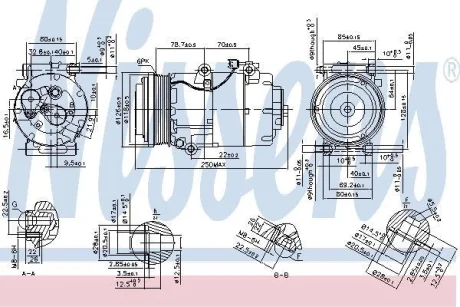 FORD Компресор кондиціонера C-MAX 2.0 07-, FOCUS II 2.0 04-, KUGA I 2.0 TDCi 08-, VOLVO NISSENS 890090