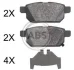 Колодка гальм. диск. SUZUKI SX4 задн. (ABS) A.B.S. 37886 (фото 1)