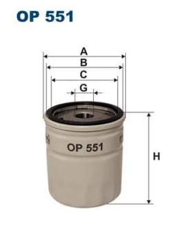 Фiльтр масляний FILTRON OP551