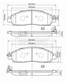 Гальмiвнi колодки дисковi BORG&BECK BORG & BECK BBP2569