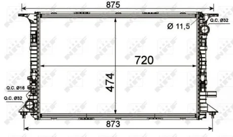 Радіатор охолодження AUDI A8 4.2D 09- NRF 53013