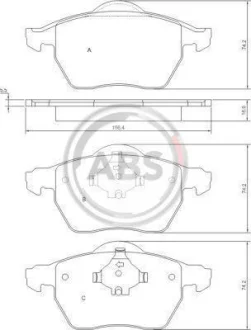 Комплект тормозних колодок, дисковий тормоз A.B.S. A.B.S. 37514