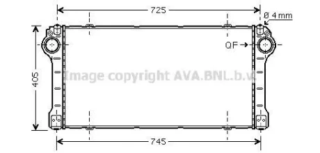 AVA TOYOTA Інтеркулер AURIS 2.0, 2.2 D-4D 06-, AVENSIS 2.0, 2.2 D-4D 08- AVA AVA COOLING TO4565