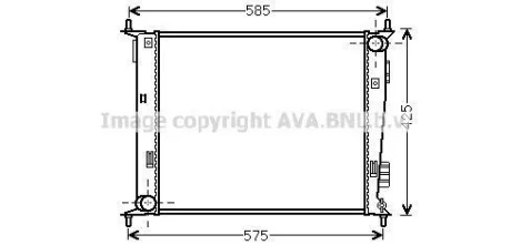 AVA KIA Радіатор сист. охолодження Soul 1.6 09- AVA AVA COOLING KA2135 (фото 1)