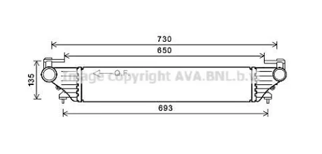 AVA FIAT Інтеркулер 500L 0.9, 1.3, 1.4 12-, TIPO 1.3, 1.4 16- AVA AVA COOLING FT4415