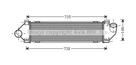 AVA FORD Інтеркулер C-Max, Focus II,III, Galaxy, Kuga I,II, Mondeo IV, S-Max 1.6/2.0TDCi, Volvo S60 II, S80 II, V70 III AVA AVA COOLING FDA4480
